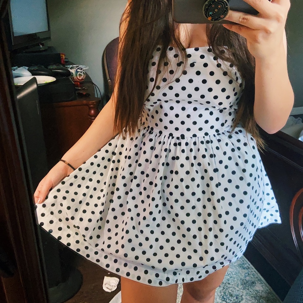 Polka dot mini dress